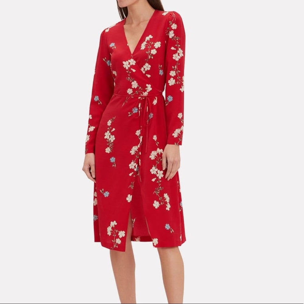 BRAND NEW WITH TAGS Intermix Red Floral Wrap Dress